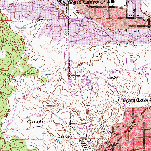 Topographic Map of Stevens High School, SD