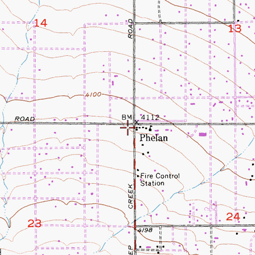 Topographic Map of Phelan, CA