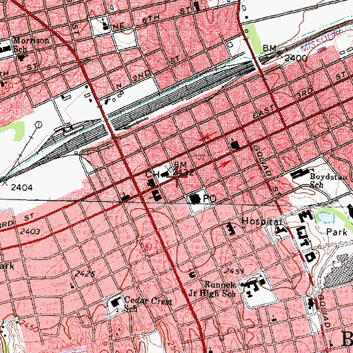 Topographic Map of Ritz Theater (historical), TX