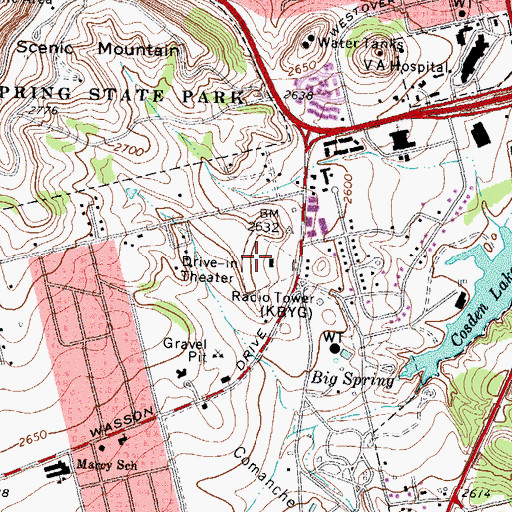 Topographic Map of Jet Drive-In (historical), TX