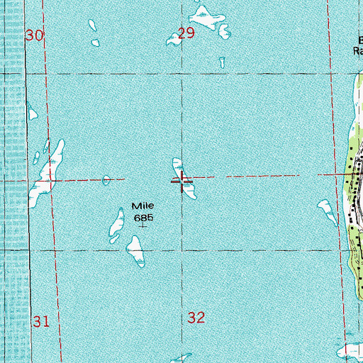 Topographic Map of East Island, WI