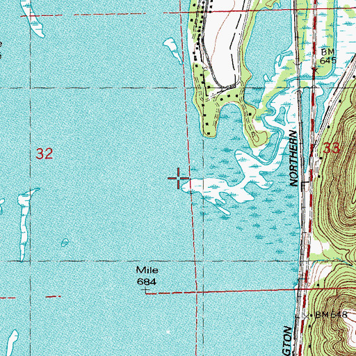 Topographic Map of Small Fry Island, WI