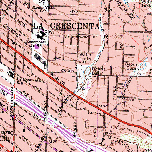 Topographic Map of Pickens Canyon, CA