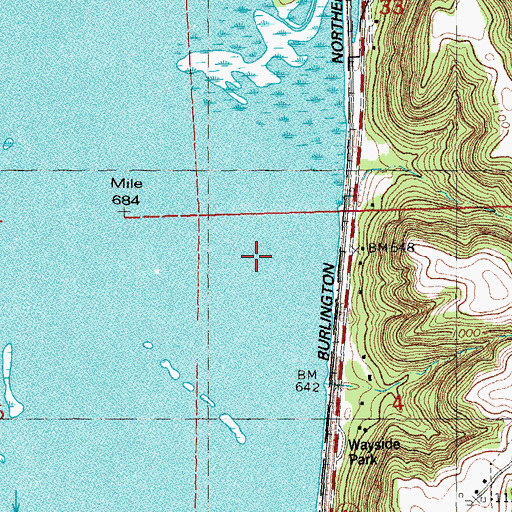 Topographic Map of Log Island, WI