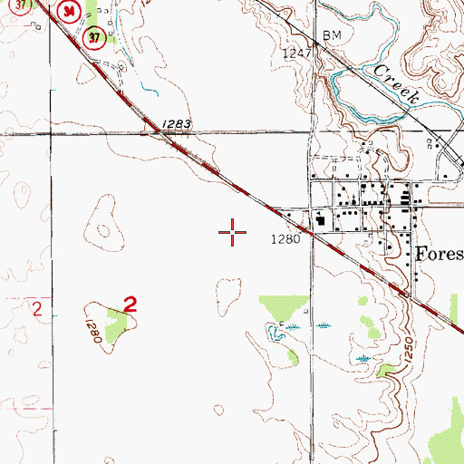 Topographic Map of Sanborn Central Elementary School, SD