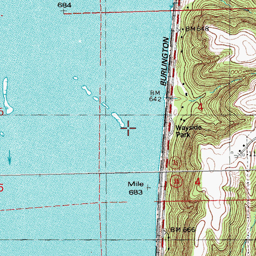 Topographic Map of Crane Island, WI