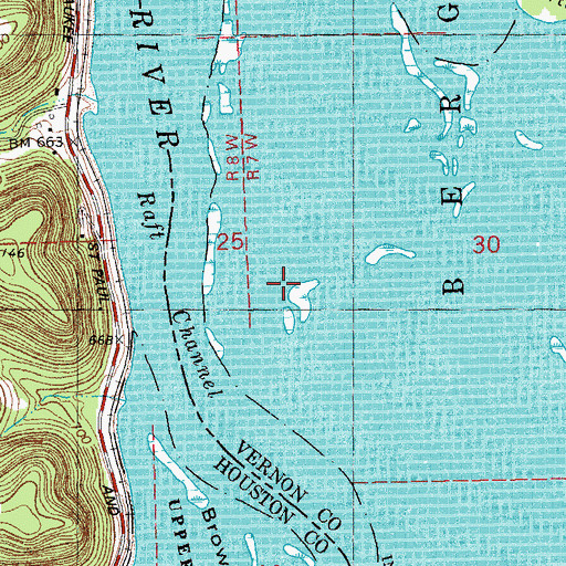 Topographic Map of Broken Bow Island, WI