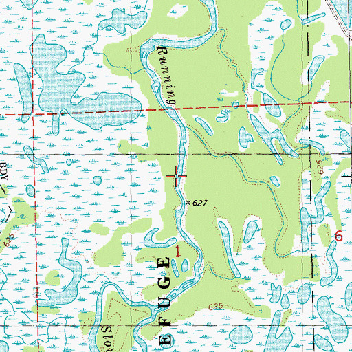 Topographic Map of Reno Bottoms Canoe Trail, MN