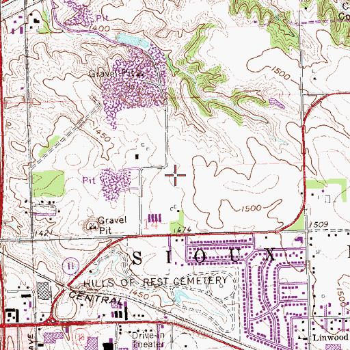 Topographic Map of Anne Sullivan Elementary School, SD