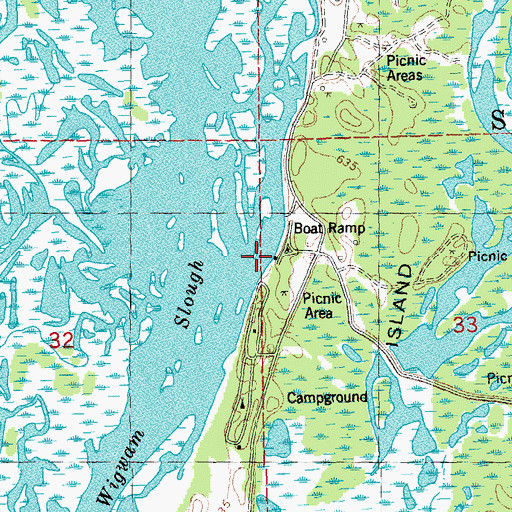 Topographic Map of Goose Island Canoe Trail, WI