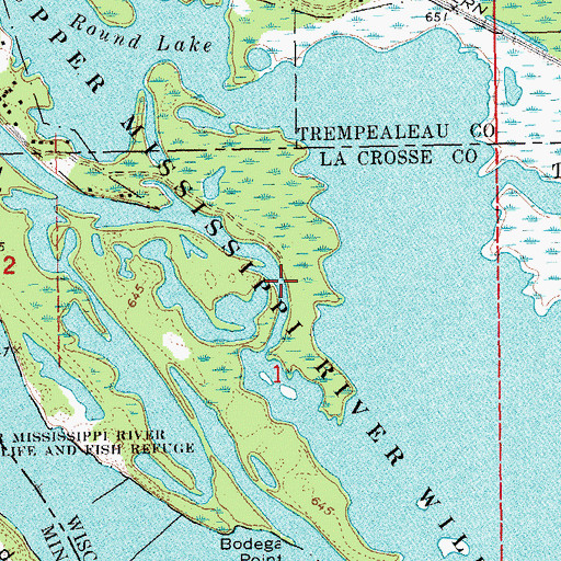 Topographic Map of Spring Slough, WI