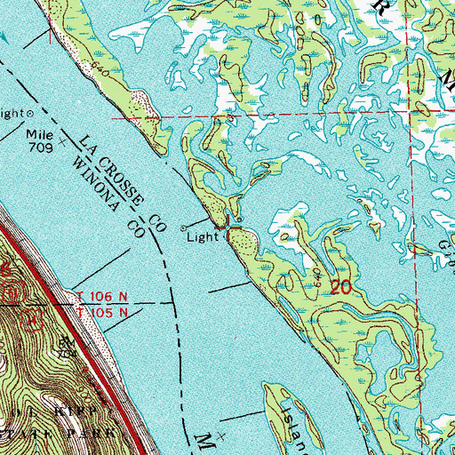 Topographic Map of No Name Chute, WI