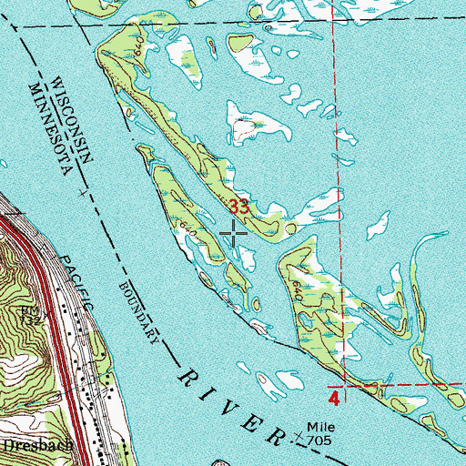 Topographic Map of Proudfoot Slough, WI