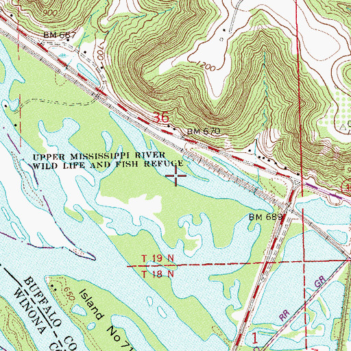 Topographic Map of Mertes Slough, WI