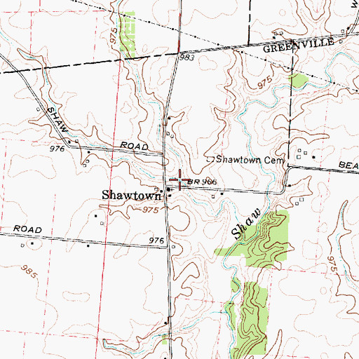 Topographic Map of Gompf Ditch, OH