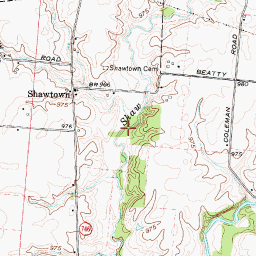 Topographic Map of Schwartz Ditch, OH