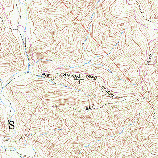 Topographic Map of Pie Canyon Trail, CA