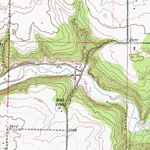 Topographic Map of Christensen Road Bridge, WA