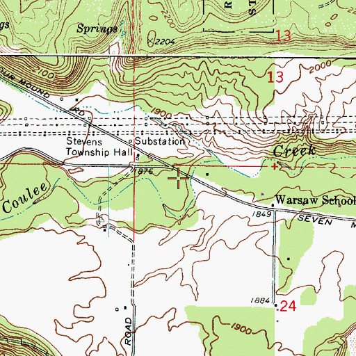 Topographic Map of Seven Mile Road Bridge, WA