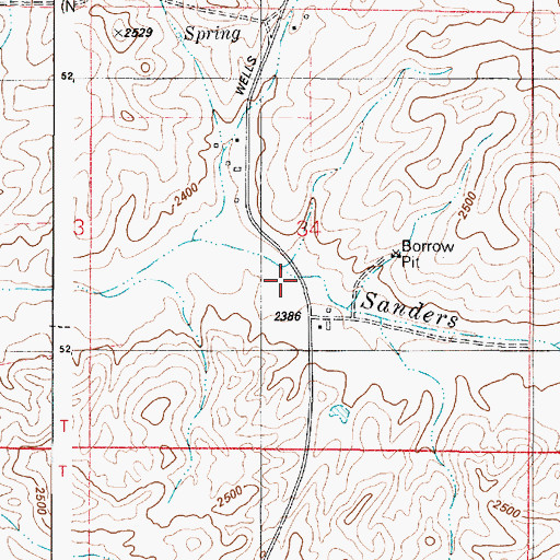 Topographic Map of Wells Road Bridge, WA