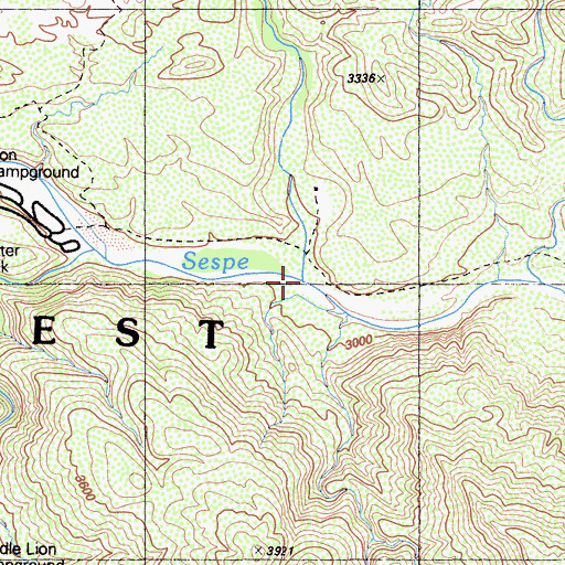 Topographic Map of Piedra Blanca Creek, CA