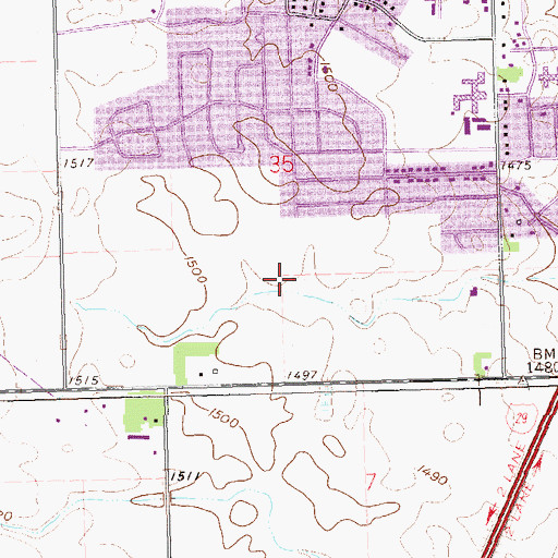 Topographic Map of John F Kennedy Elementary School, SD