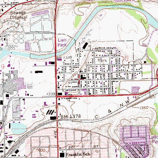 Topographic Map of Laura B Anderson Elementary School, SD