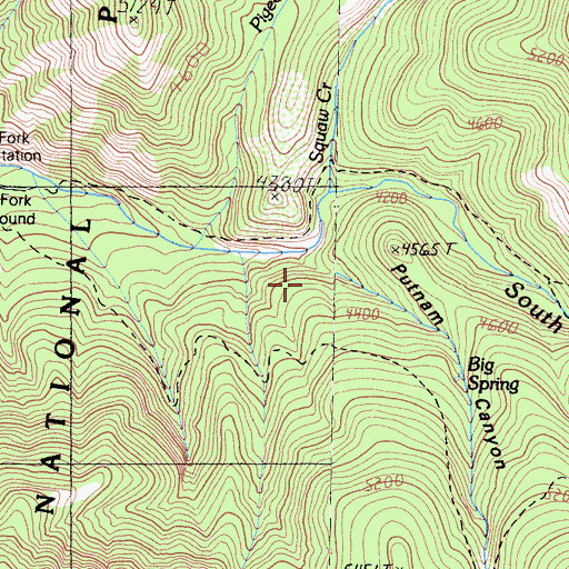 Topographic Map of Pigeon Creek, CA