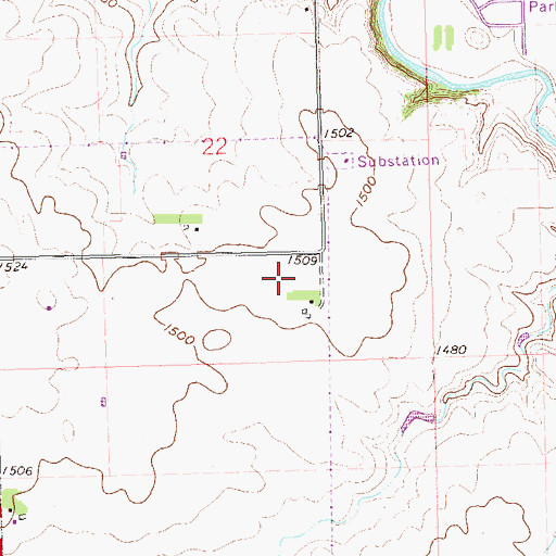 Topographic Map of Memorial Middle School, SD