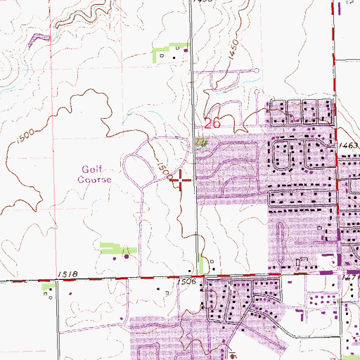 Topographic Map of Oscar Howe Elementary School, SD