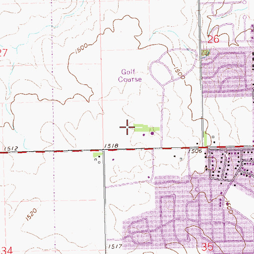 Topographic Map of Roosevelt High School, SD