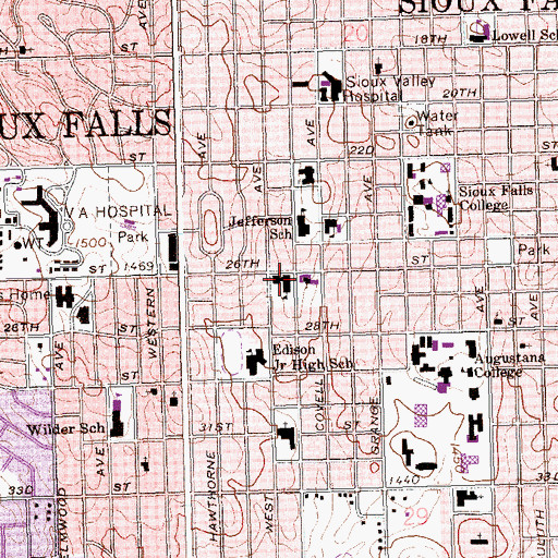 Topographic Map of Christ the King Elementary School, SD