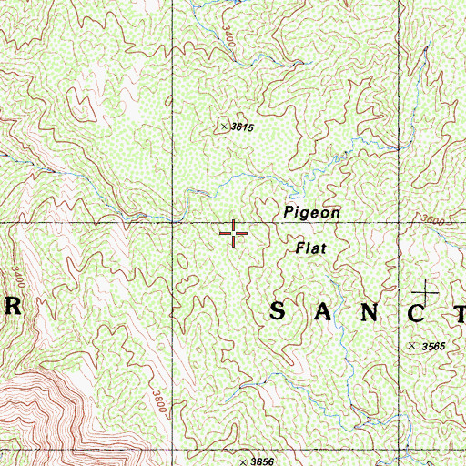 Topographic Map of Pigeon Flat, CA