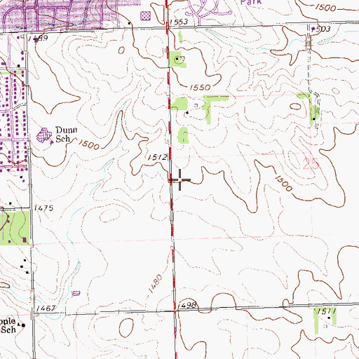 Topographic Map of Sioux Falls Lutheran Pre-Kindergarten East School, SD