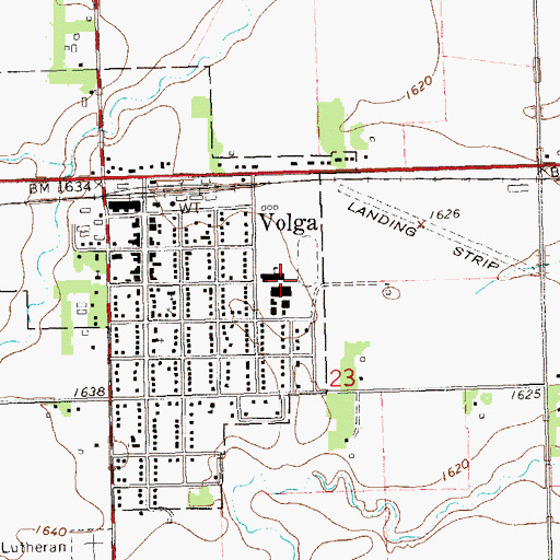 Topographic Map of Sioux Valley High School, SD
