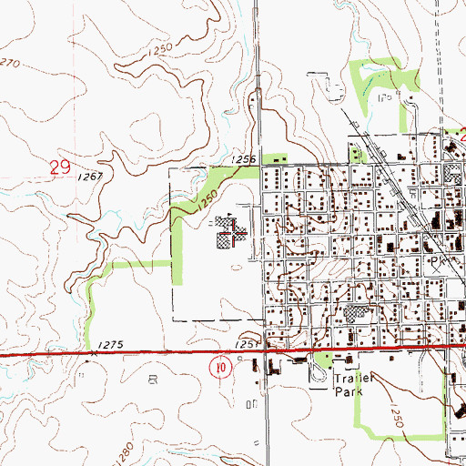 Topographic Map of Sisseton High School, SD