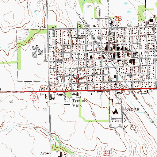 Topographic Map of Westside Elementary School, SD
