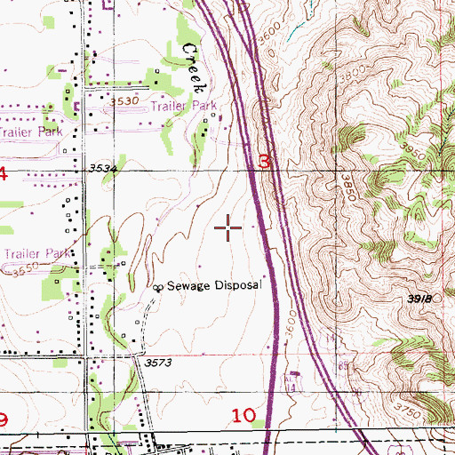 Topographic Map of Creekside Elementary School, SD