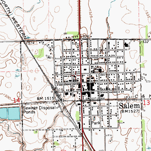 Topographic Map of Saint Mary's Elementary School, SD