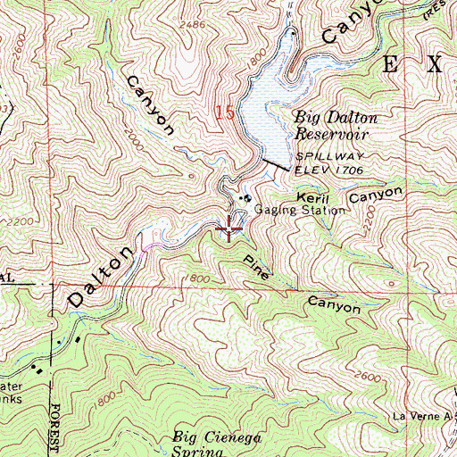 Topographic Map of Pine Canyon, CA