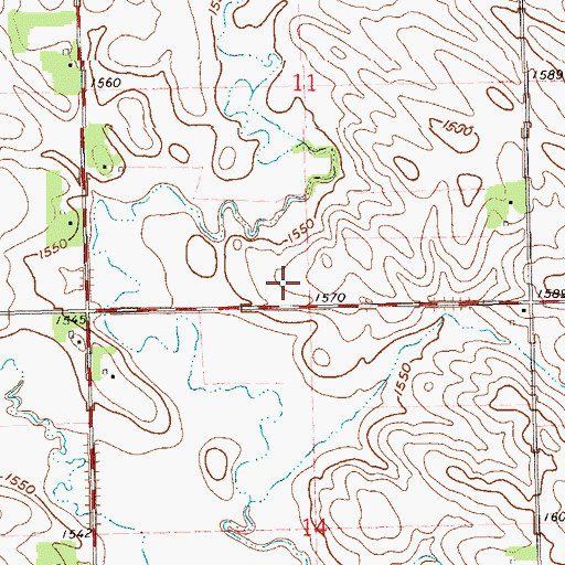 Topographic Map of Tri-Valley High School, SD