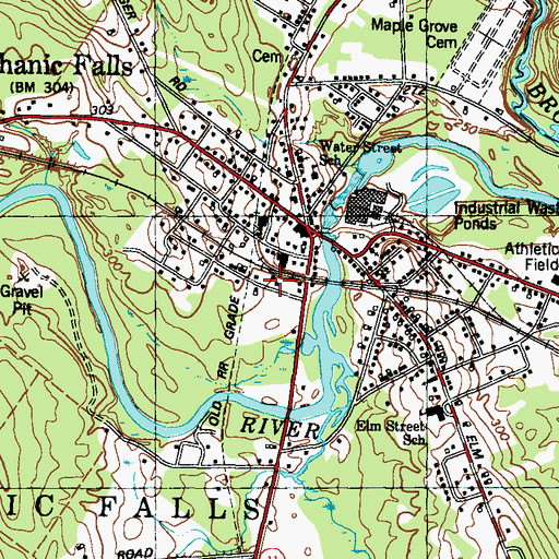 Topographic Map of Houghton Cemetery, ME