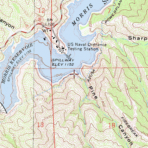 Topographic Map of Pine Canyon, CA