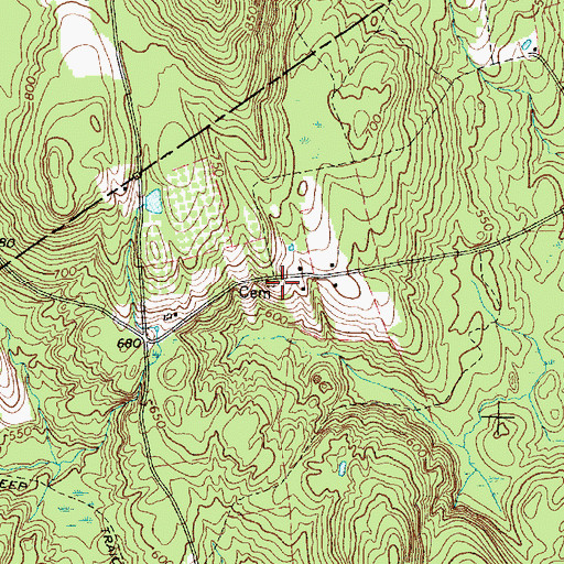 Topographic Map of Lamb Cemetery, ME