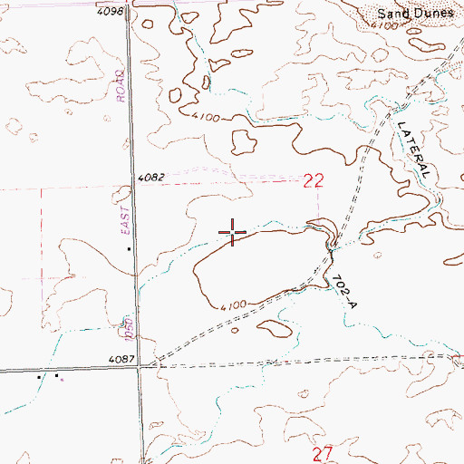 Topographic Map of Lateral 702A3, ID