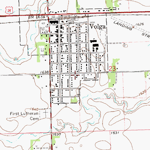 Topographic Map of Volga Christian Elementary School, SD