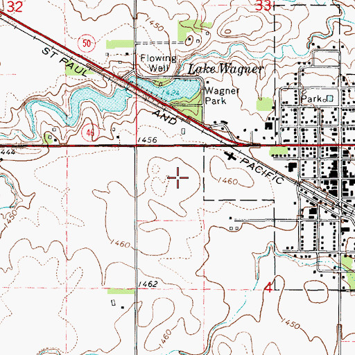 Topographic Map of Wagner Elementary School, SD