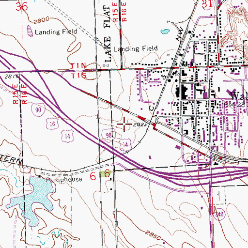 Topographic Map of Wall High School, SD