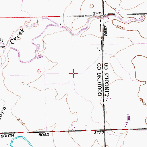 Topographic Map of Lateral 916D, ID