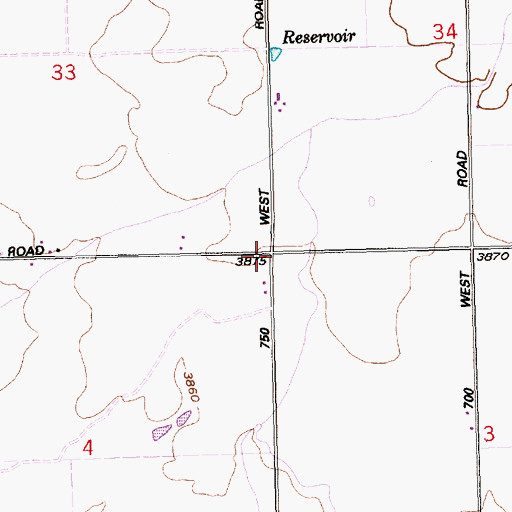 Topographic Map of Lateral 916E, ID